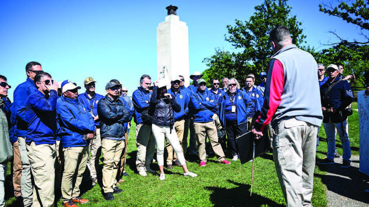 Inter-American Defense College staff, faculty, and students tour Gettysburg National Military Park, Gettysburg, Pennsylvania, September 23,
2022, as part of master’s program academic field study offered by college (U.S. Air Force/Mozer O. Da Cunha)